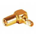 Coaxial Connector MMCX Right Angle Female Crimp 